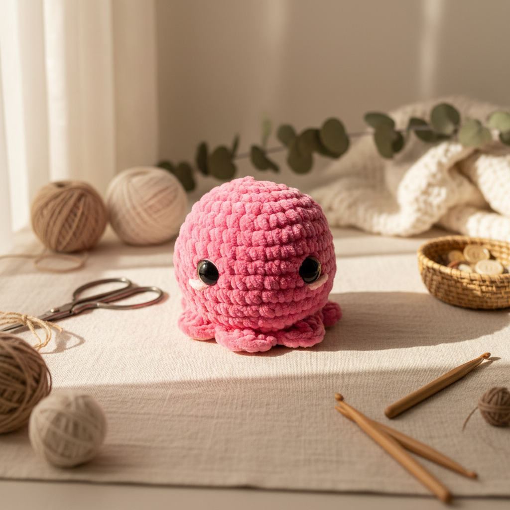 Amigurumi Polvo Rosa Choque