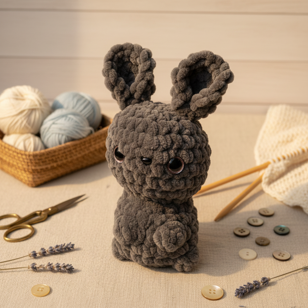 Amigurumi Coelho Cinza Escuro