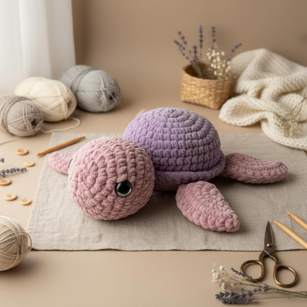 Amigurumi Tartaruga G Tons Lilás