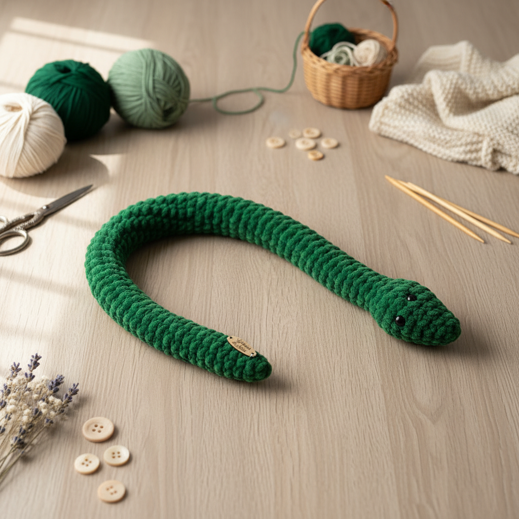 Lifestyle Amigurumi Cobra Verde - Ambiente Craft