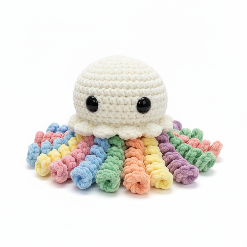 Amigurumi Água viva Pastel
