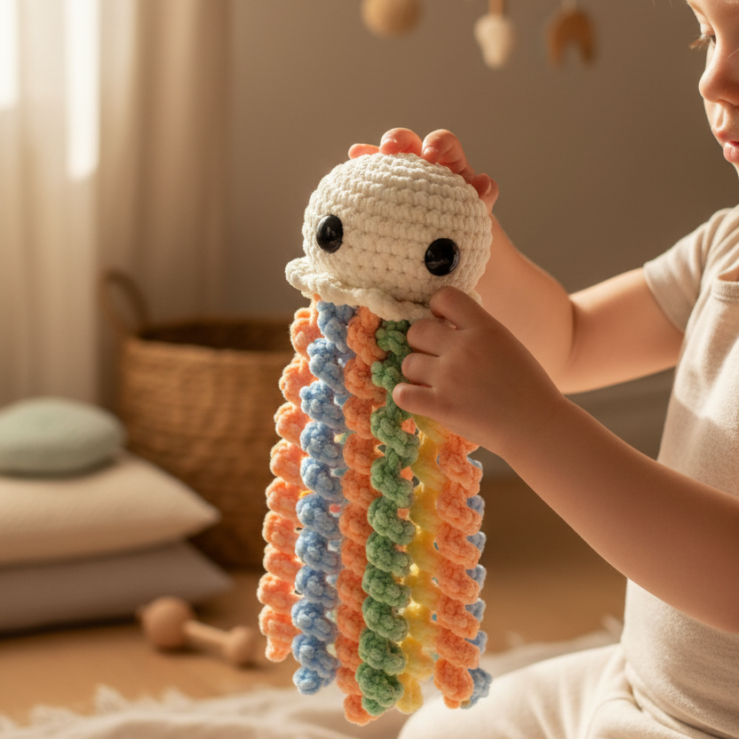 Amigurumi Água Viva Tons Pastel