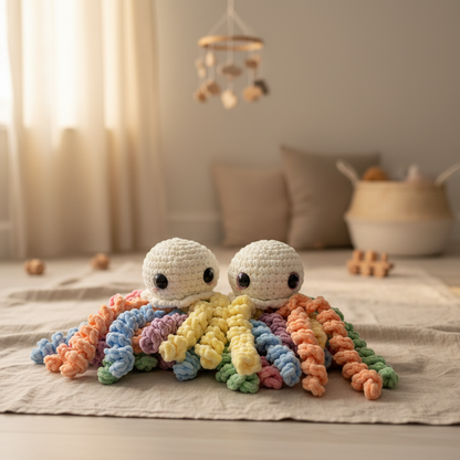 Amigurumi Água Viva Tons Pastel