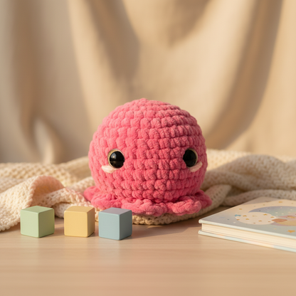Amigurumi Polvo Rosa Chiclete