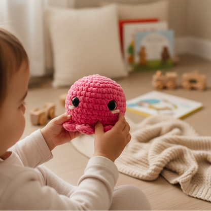 Amigurumi Polvo Rosa Chiclete