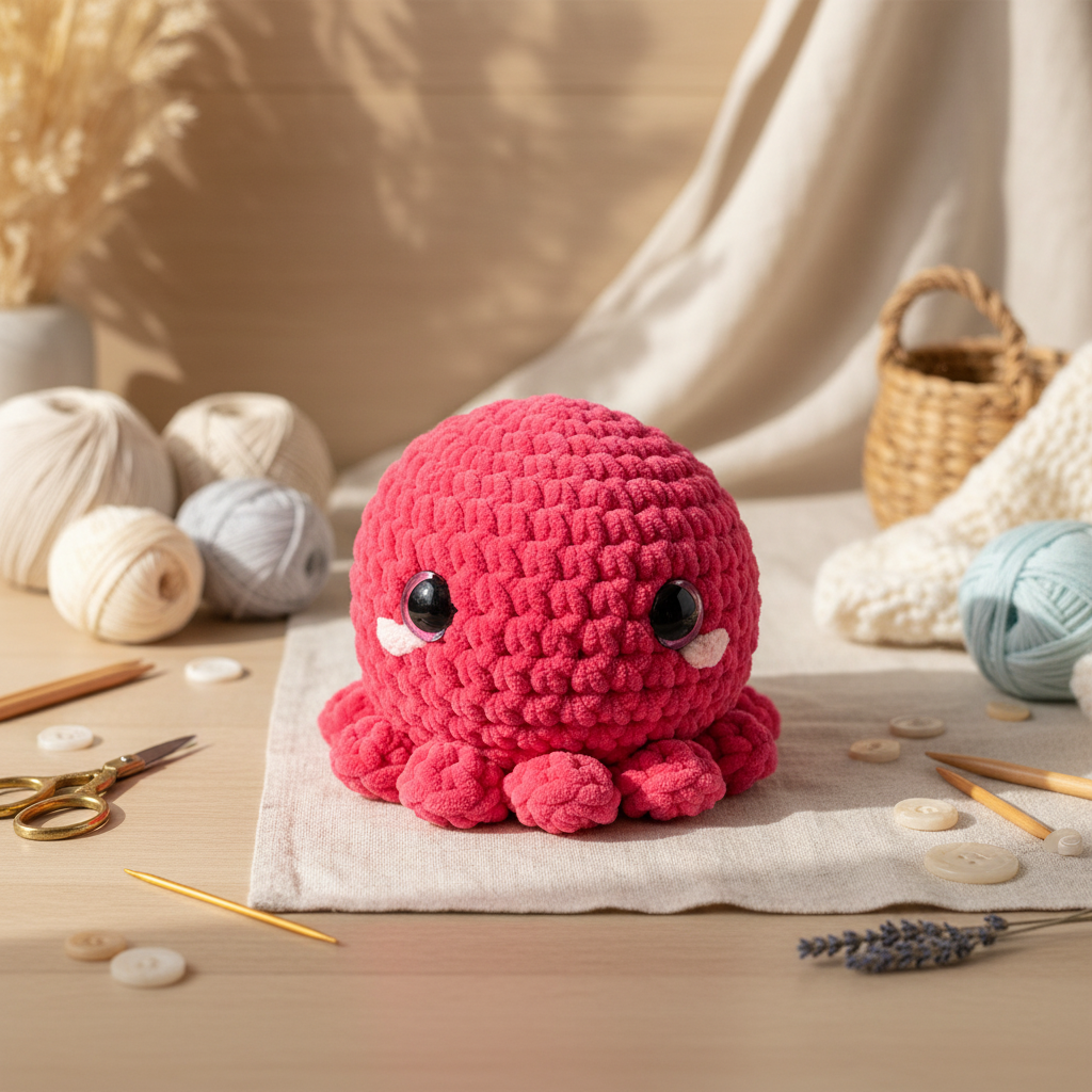 Amigurumi Polvo Rosa Choque 