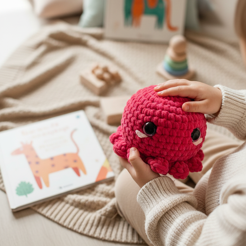 Amigurumi Polvo Rosa Choque 