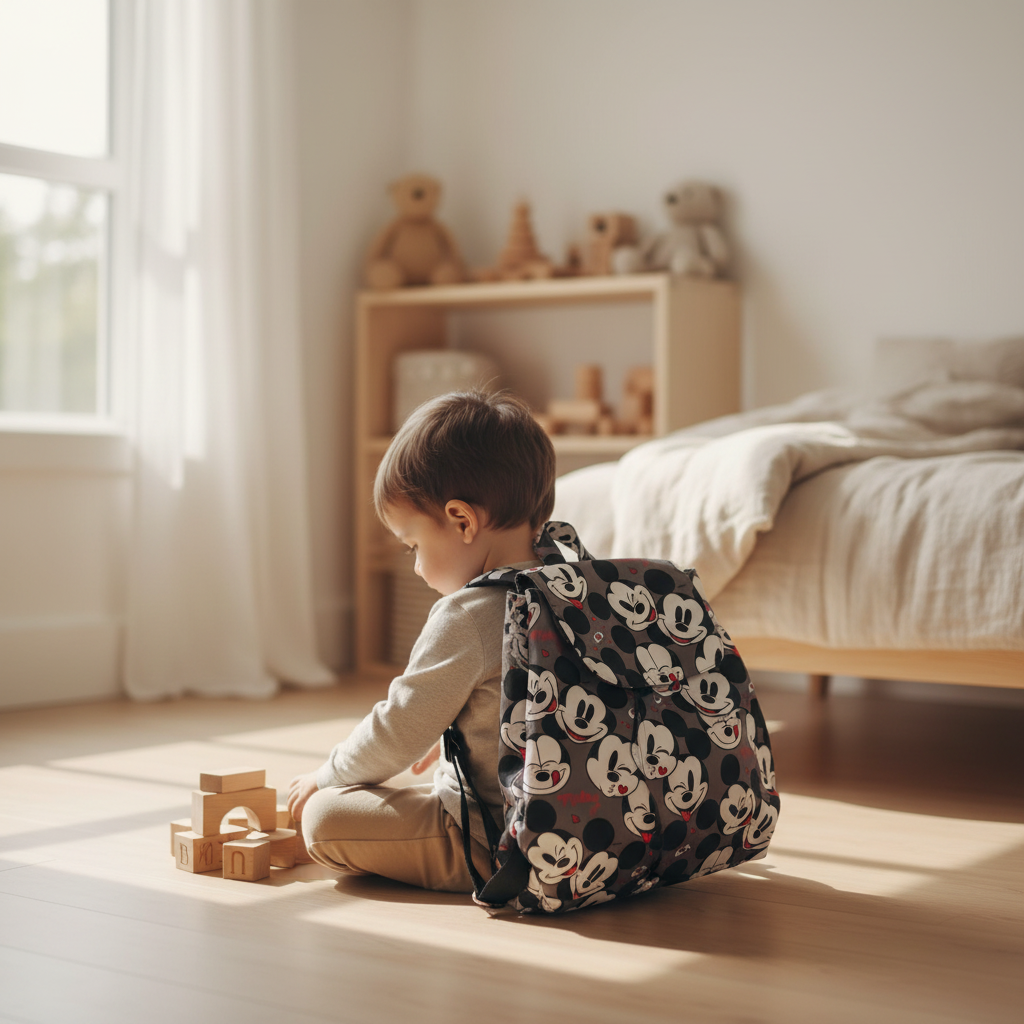 Mochila Infantil Mickey Cinza