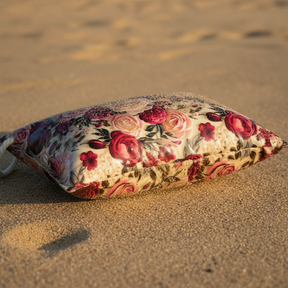 Almofada de Praia Floral Rosas