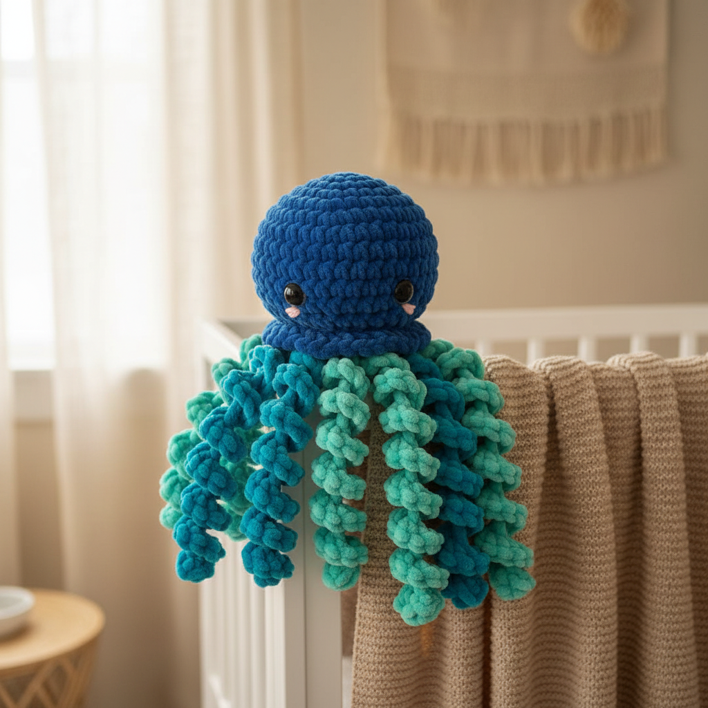 Amigurumi Água viva Azul Escuro