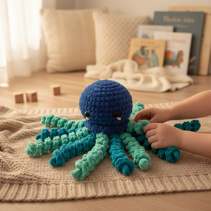 Amigurumi Água viva Azul Escuro