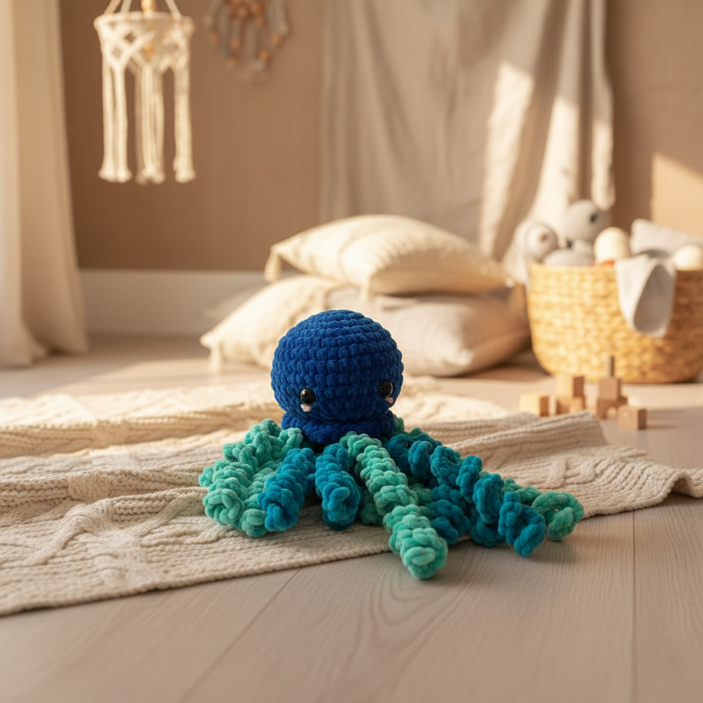 Amigurumi Água-Viva Azul Escuro