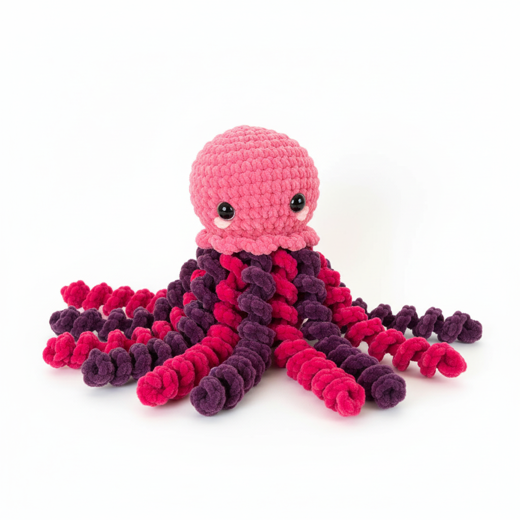Amigurumi Água-Viva Rosa Chiclete
