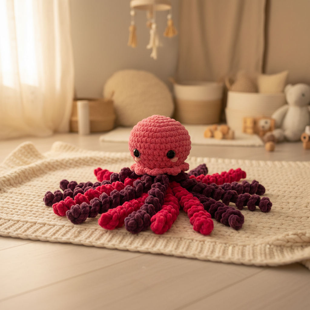 Amigurumi Água-Viva Rosa Chiclete