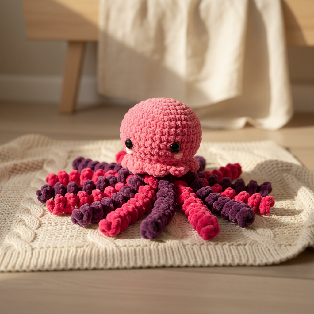 Amigurumi Água-Viva Rosa Chiclete