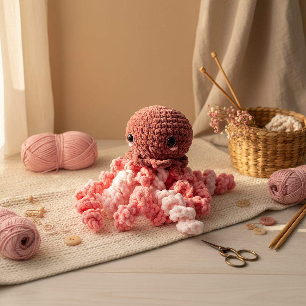 Amigurumi Água-Viva Rosa Velho