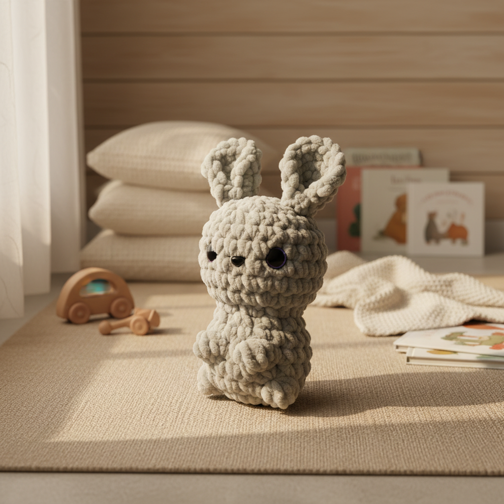 Amigurumi Coelho Cinza Claro