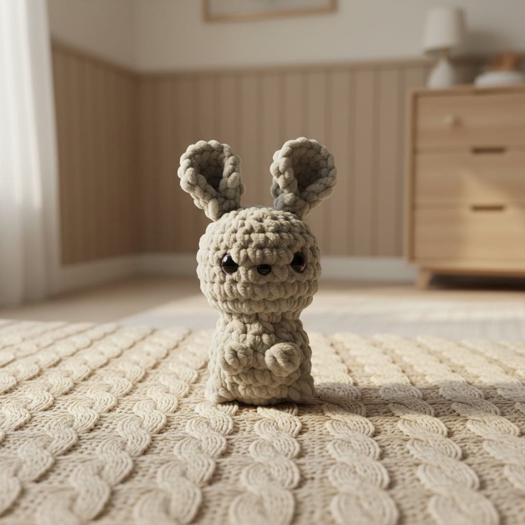 Amigurumi Coelho Cinza Claro