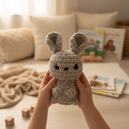 Amigurumi Coelho Cinza Claro