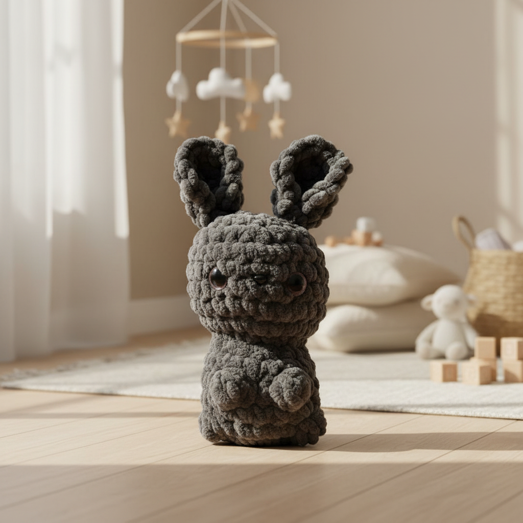 Amigurumi Coelho Cinza Escuro