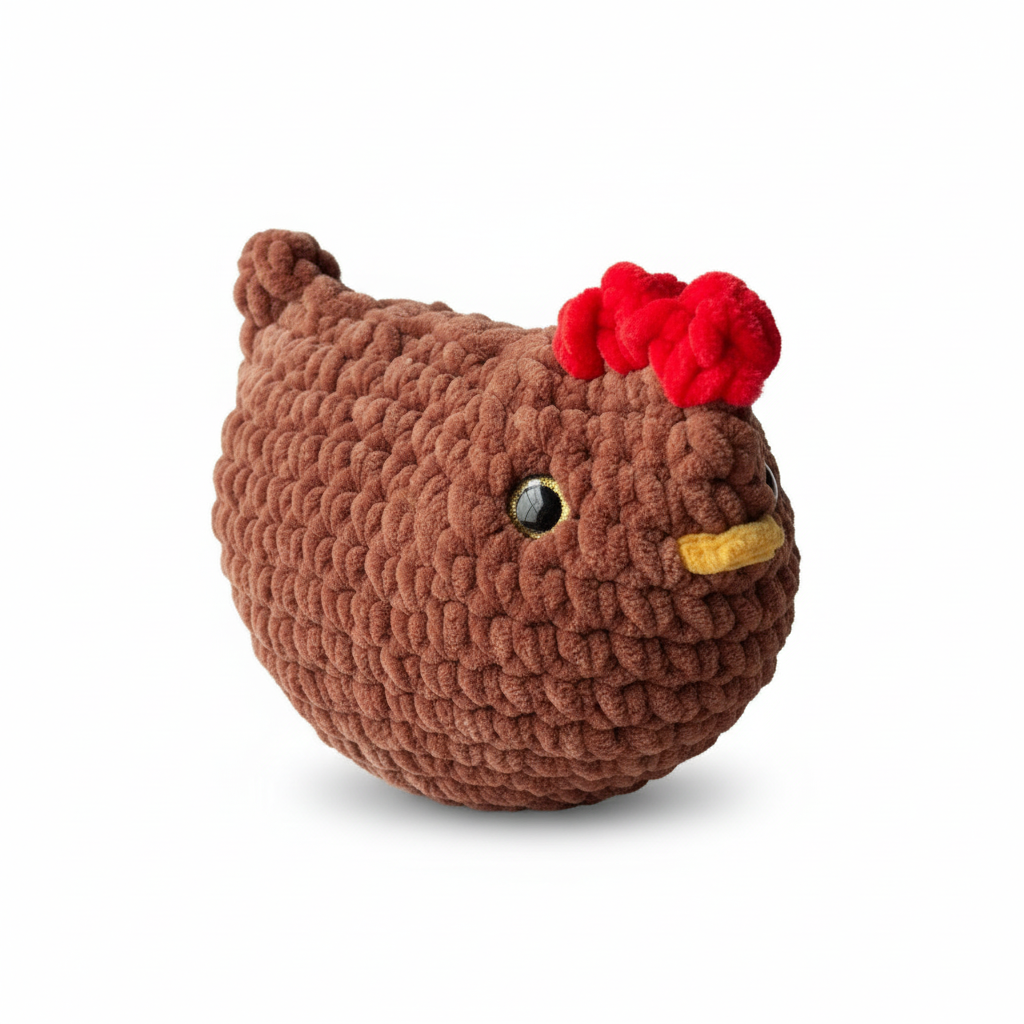 Amigurumi Galinha Castanho Claro