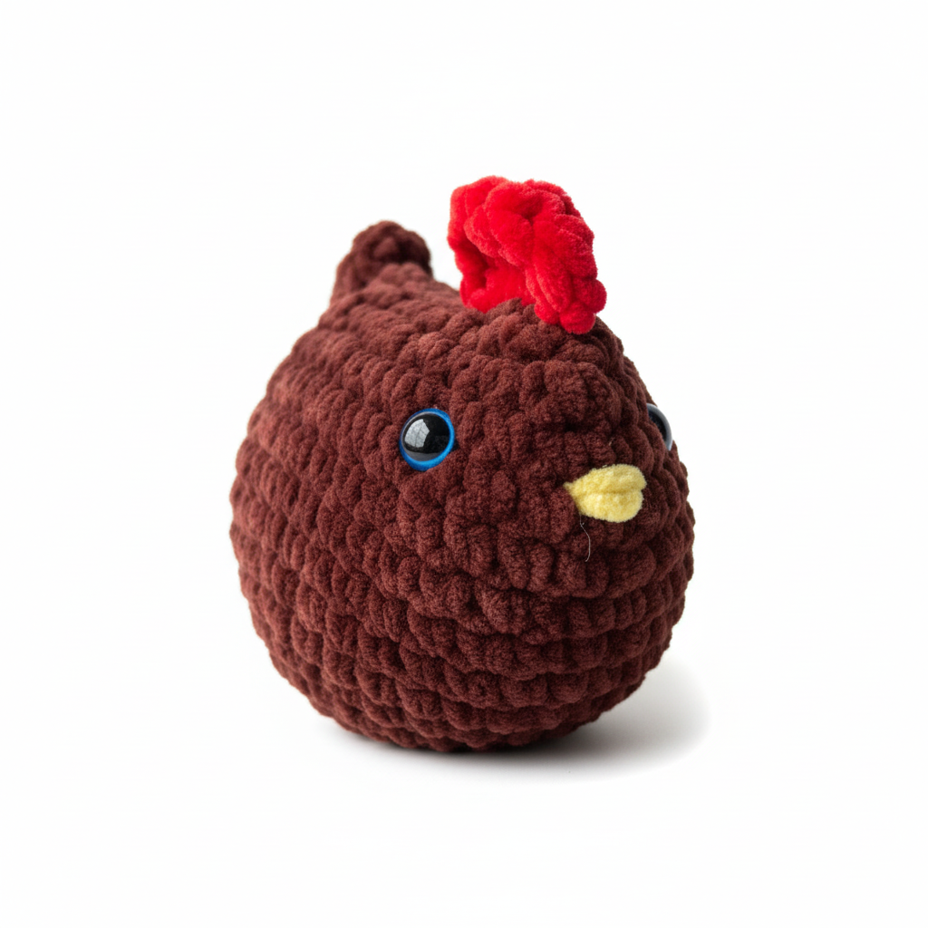 Amigurumi Galinha Castanho Escuro