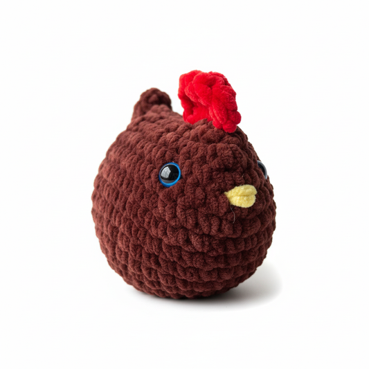 Amigurumi Galinha Castanho Escuro