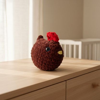 Amigurumi Galinha Castanho Escuro