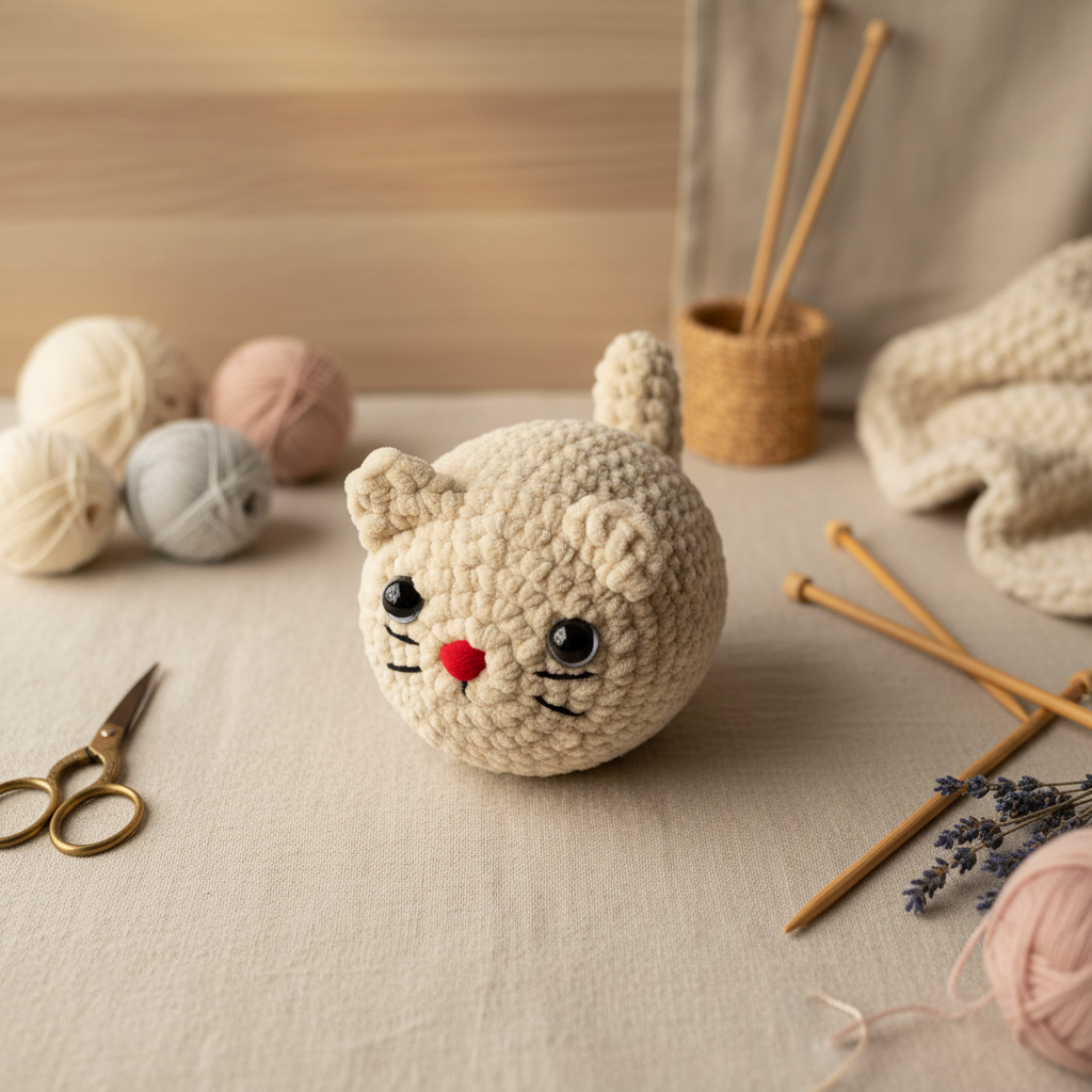 Amigurumi Gato Bebé Bege