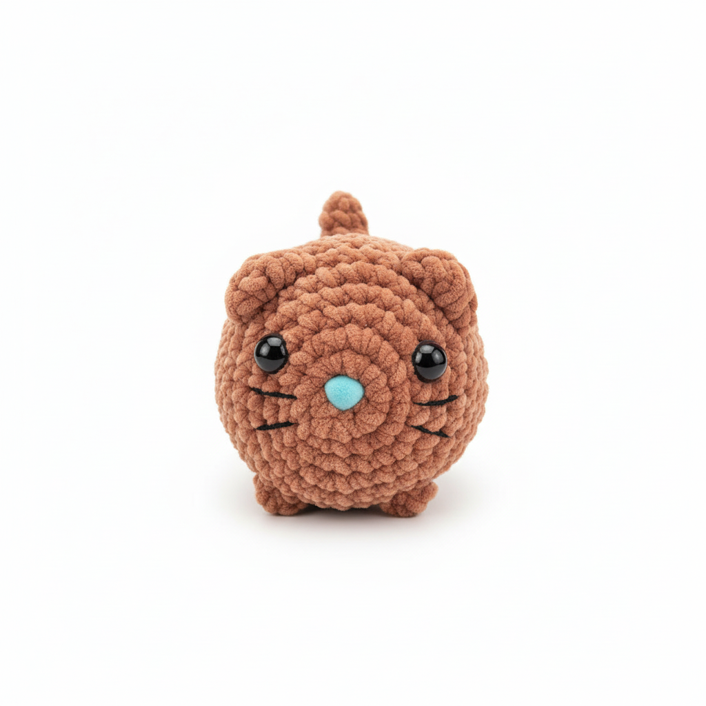 Amigurumi Gato Bebé Castanho Claro