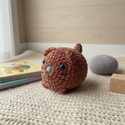 Amigurumi Gato Bebé Castanho Claro
