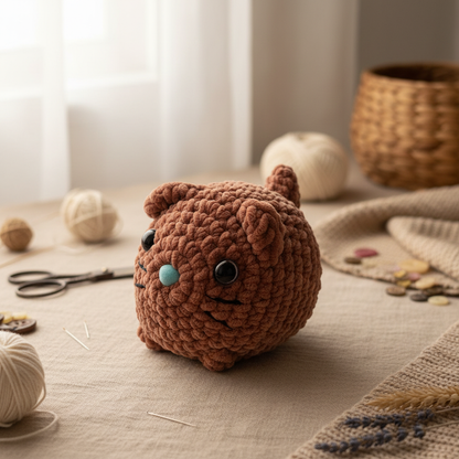 Amigurumi Gato Bebé Castanho Claro