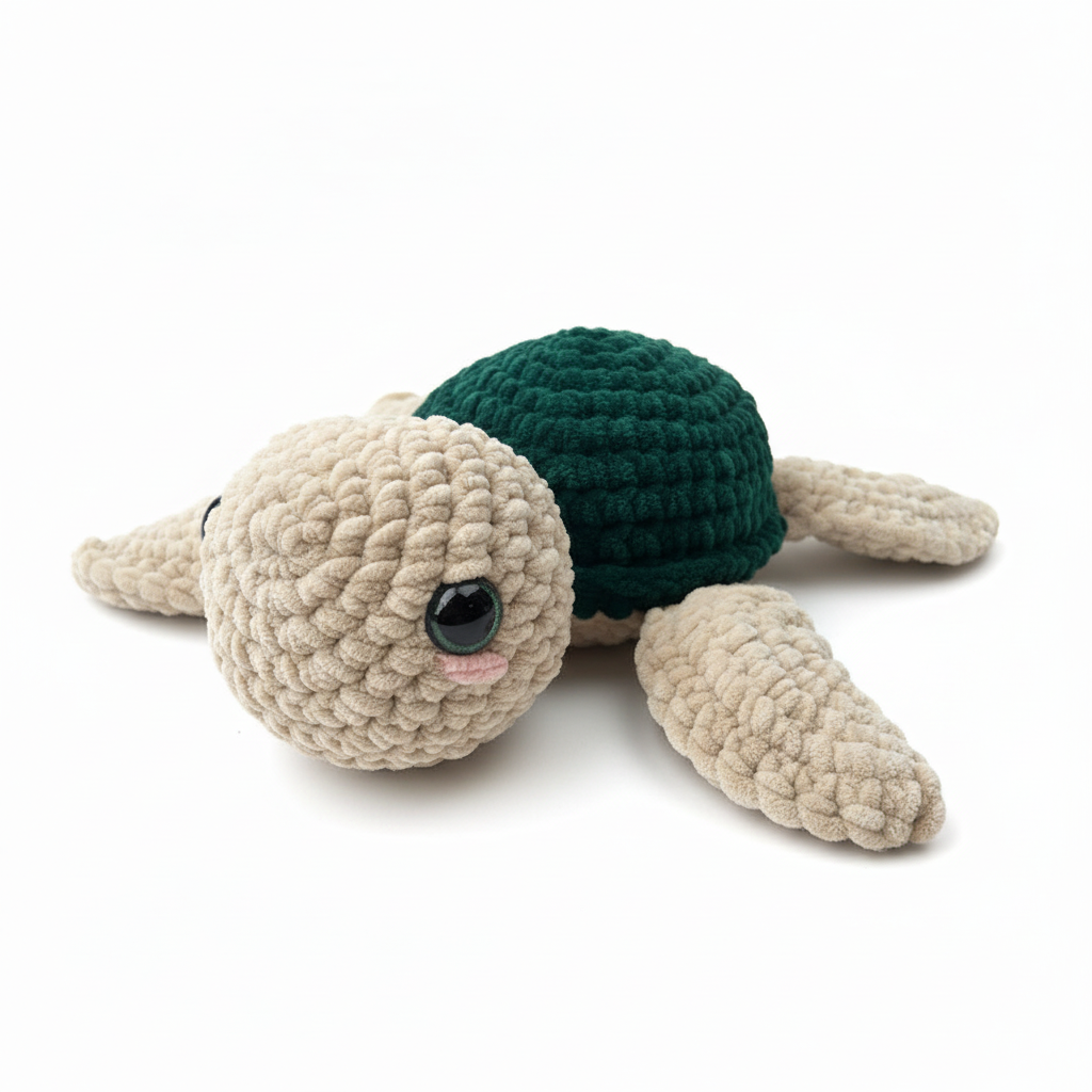 Amigurumi Tartaruga P Creme e Esmeralda