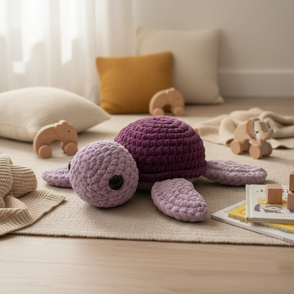 Amigurumi Tartaruga G Lilás e Roxo