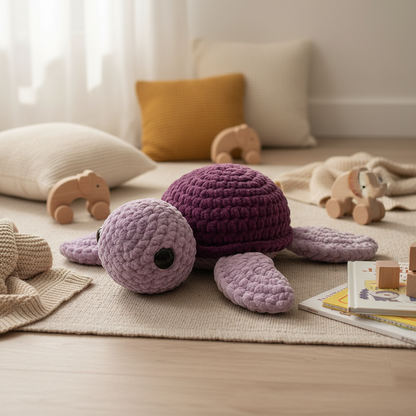 Amigurumi Tartaruga G Lilás e Roxo