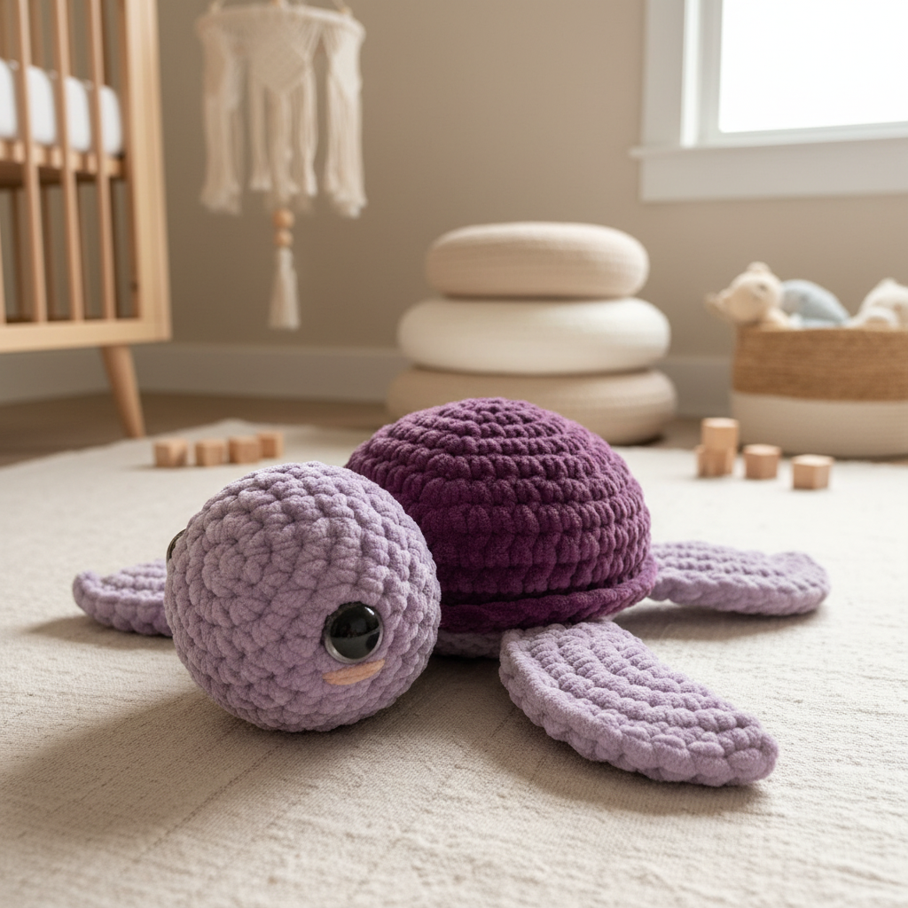 Amigurumi Tartaruga G Lilás e Roxo