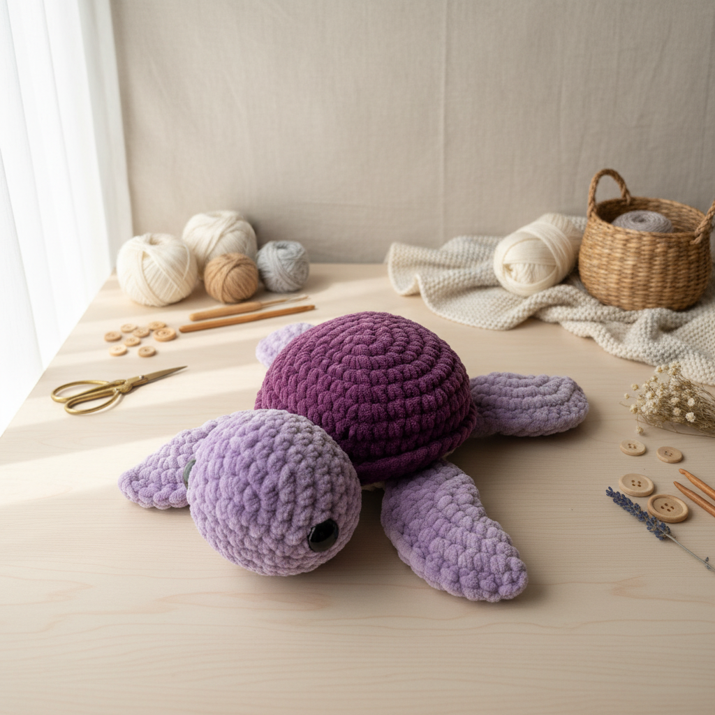 Amigurumi Tartaruga G Lilás e Roxo