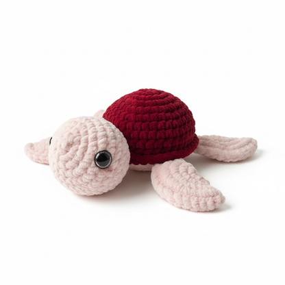 Amigurumi Tartaruga G Rosa bebé e Bordoux