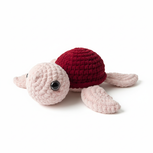 Amigurumi Tartaruga G Rosa bebé e Bordoux