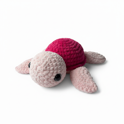 Amigurumi Tartaruga G Rosa bebé e Rosa choque