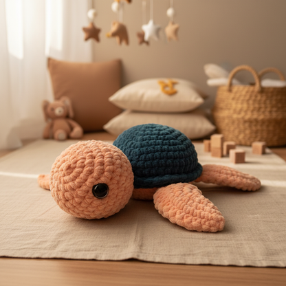 Amigurumi Tartaruga G Salmão e Petróleo