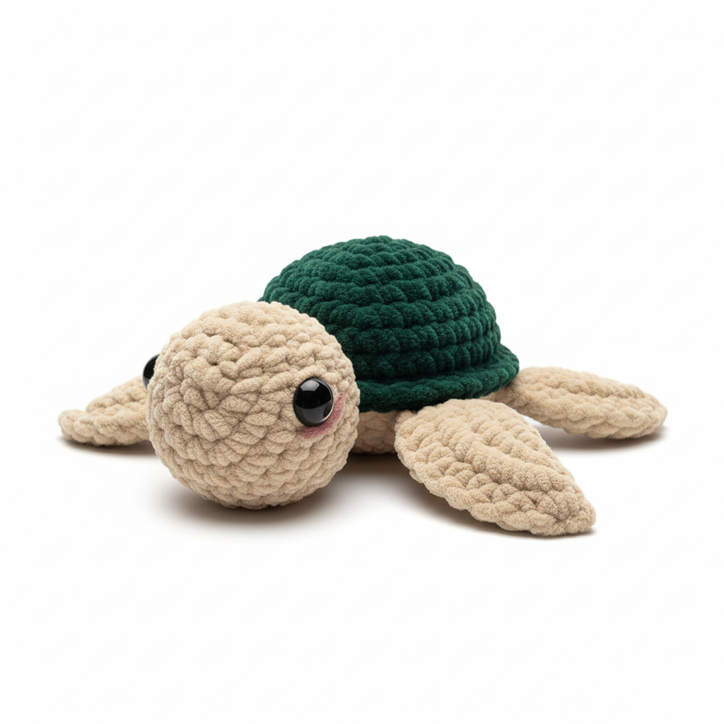 Amigurumi Tartaruga P Creme e Esmeralda