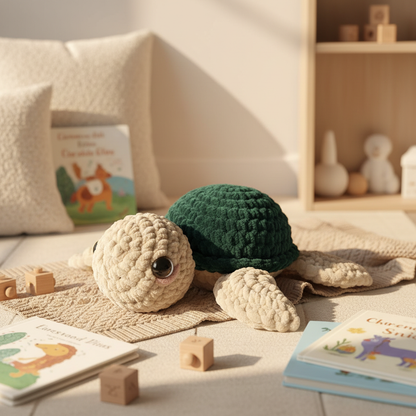 Amigurumi Tartaruga P Creme e Esmeralda