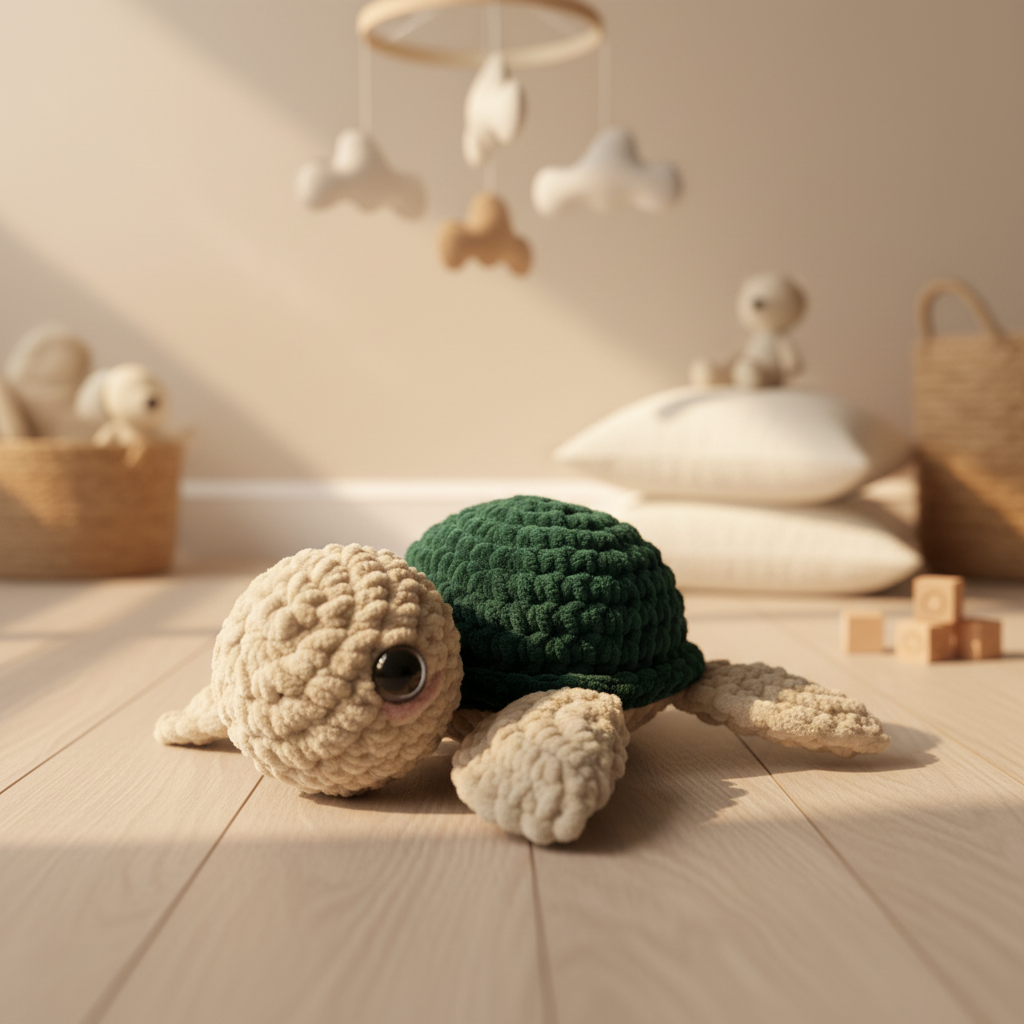 Amigurumi Tartaruga P Creme e Esmeralda