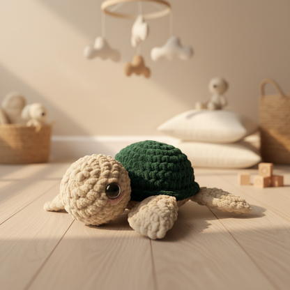 Amigurumi Tartaruga P Creme e Esmeralda