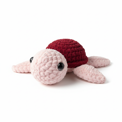 Amigurumi Tartaruga P Rosa Bebé e Bordoux
