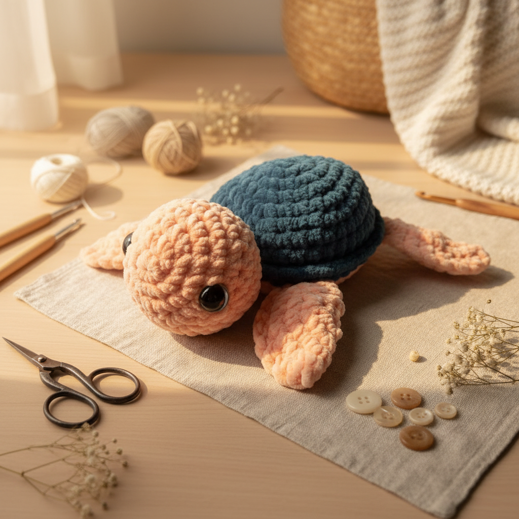 Amigurumi Tartaruga P Salmão e Petróleo