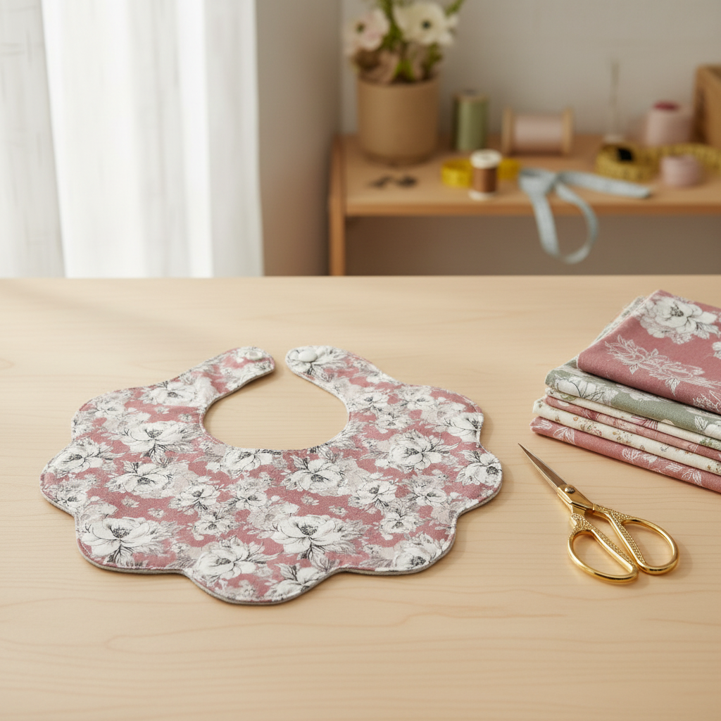 Babete Flor – Floral Fundo Rosa – Atelier Lifestyle