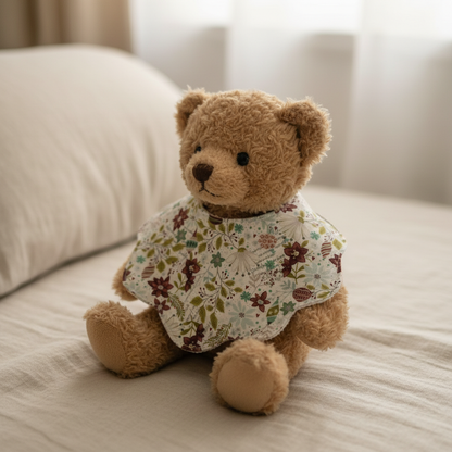 Babete Flor – Floral Natalino – Urso de Pelúcia Lifestyle