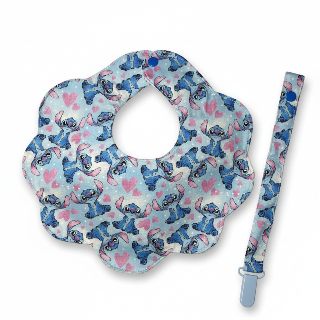 Babete Flor e Prende Chucha – Stitch